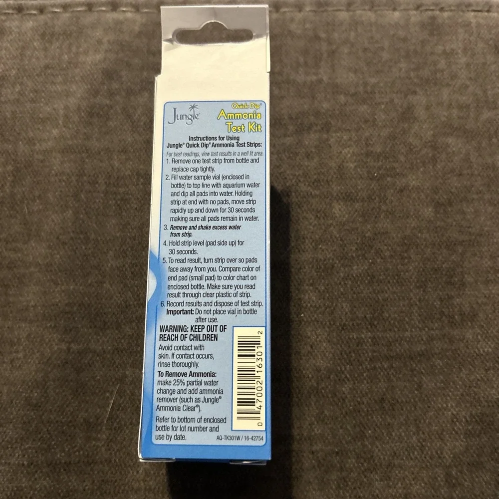Jungle Quick Dip Ammonia Test Kit for Aquarium - 25 Test Strips Brand New